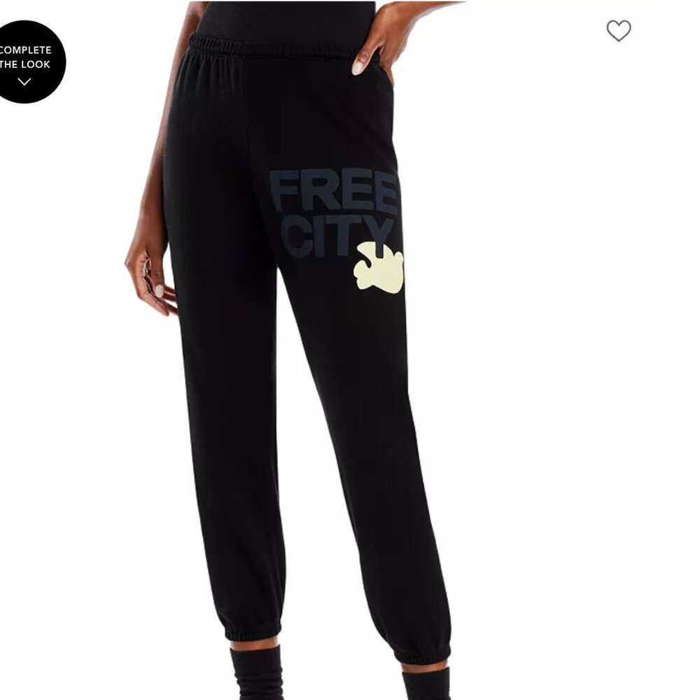 FREECITY Cotton Logo Sweatpants Black